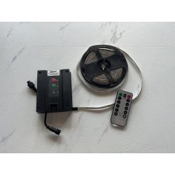   Kültéri napelemes led szalag 5 m, CCT+RGB, távirányítóval