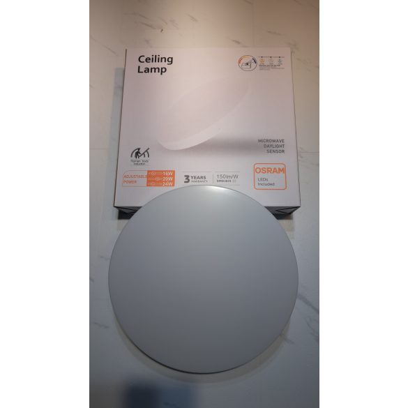 Led mennyezeti lámpa OSRAM chip, mikrohullámú mozgásérzékelővel, CCT, választható teljesítmény 16W , 20W, 24W, IP20