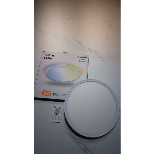 LED mennyezeti lámpa 18W, RGB + CCT, távirányítóval, IP20