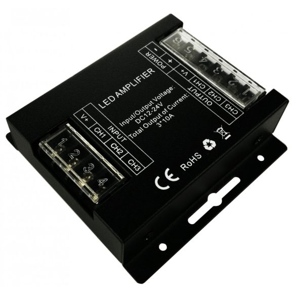 Jelerősítő RGB/CCT led szalaghoz 3*10A, DC12V - 360W; DC24V - 720W