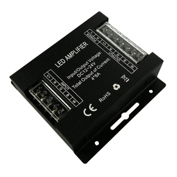 Jelerősítő RGBW/RGB+W led szalaghoz 4*8A, DC12V - 384W; DC24V - 768W