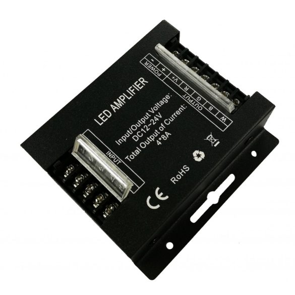 Jelerősítő RGBW/RGB+W led szalaghoz 4*8A, DC12V - 384W; DC24V - 768W