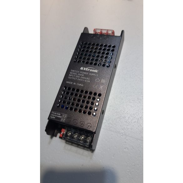 Fémházas led tápegység 200W, DC24V, IP20