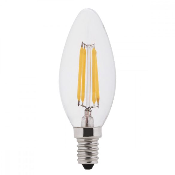 E14 4W filament gyertya led égő fényerőszabályozható hideg fehér (6000K)