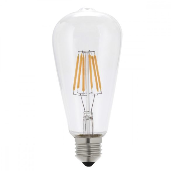 E27 7W Edison led égő (ST64) fényerőszabályozható, átlátszó búrával semleges fehér (4500K)