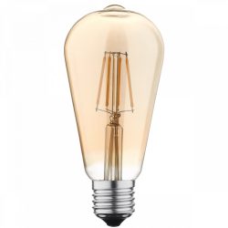   E27 7W Edison led égő (ST64) fényerőszabályozható, arany búrával semleges fehér (4500K)