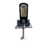 Alumínium napelemes utcai lámpa 150W, 8000K, távirányítóval és tartó konzollal