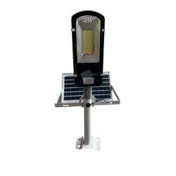   Alumínium napelemes utcai lámpa 150W, 8000K, távirányítóval és tartó konzollal