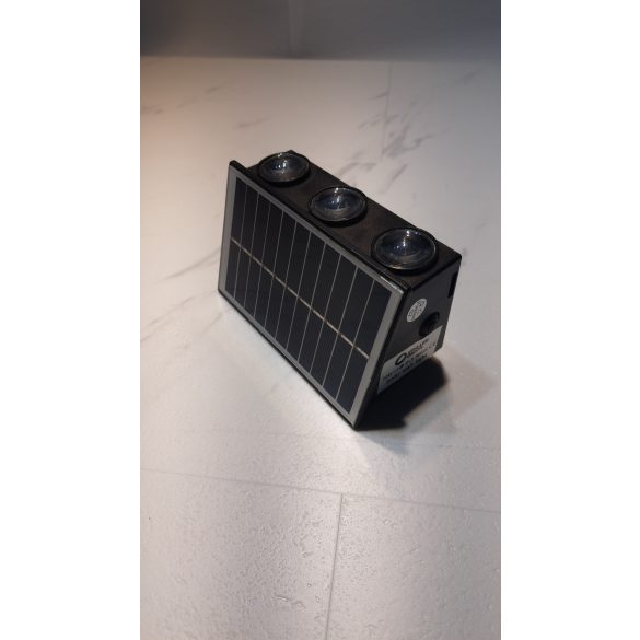 Napelemes falmosó lámpa, 3 + 3 led, 3000K